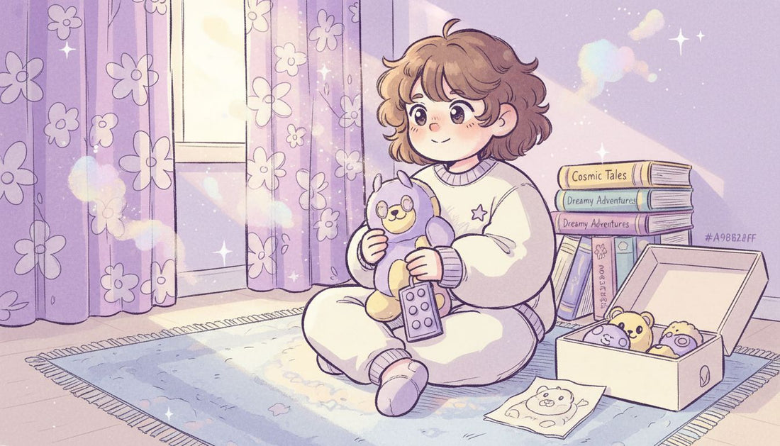 Teen with multisensory plush for calm