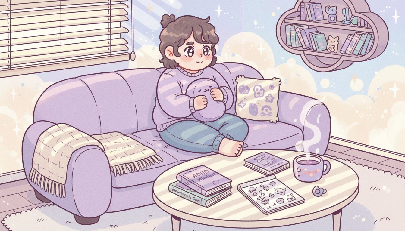 Person holding plush toy in casual living room