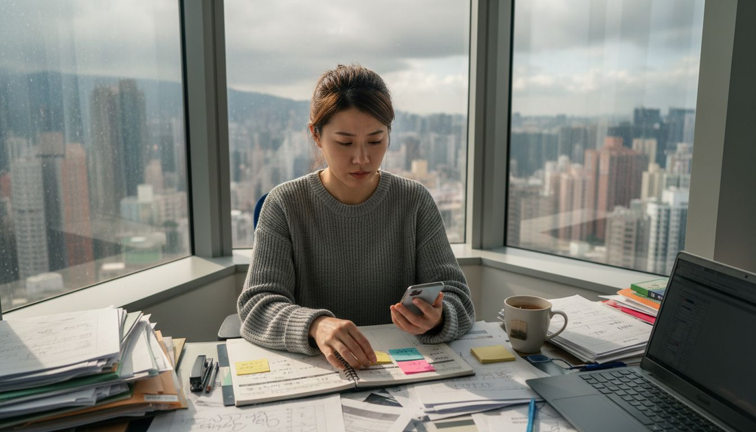 一位女性通过使用手账来管理自己的注意力缺陷症，帮助自己养成自我关怀的好习惯。