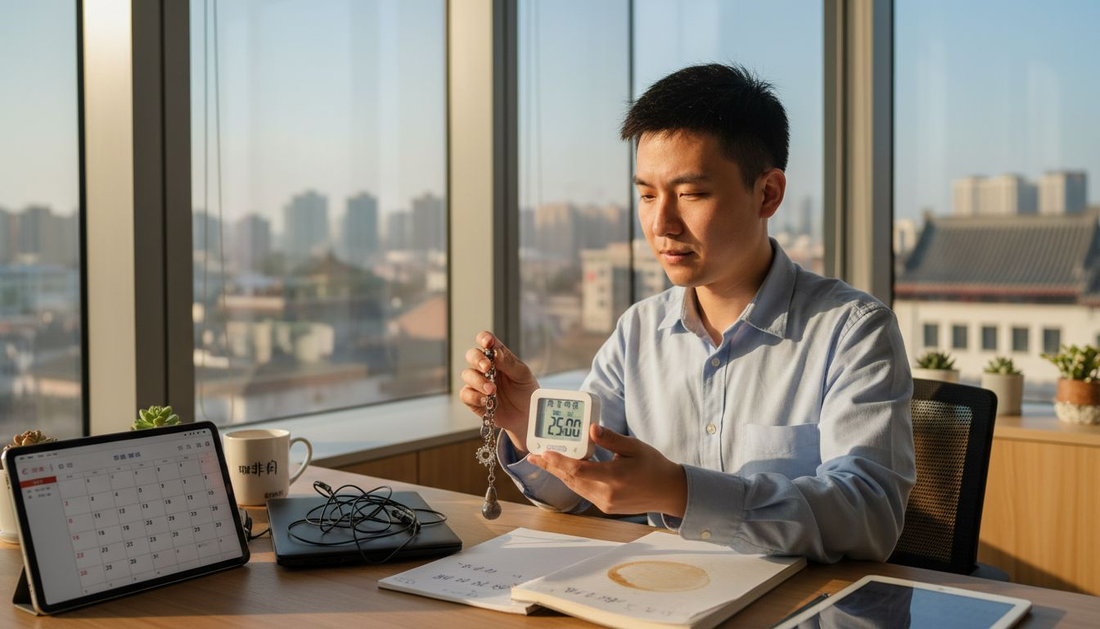 年轻人正在体验适合注意力缺陷障碍（ADHD）人群使用的智能设备，感受这些产品如何帮助他们更好地应对日常学习和生活中的挑战。